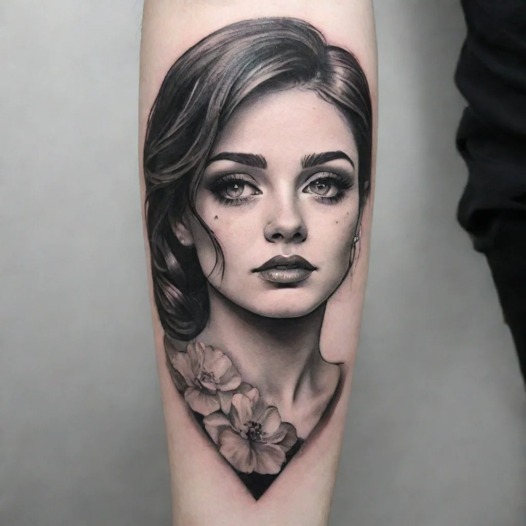 ai amazing fine fine line black and white tattoo awesome portrait 2