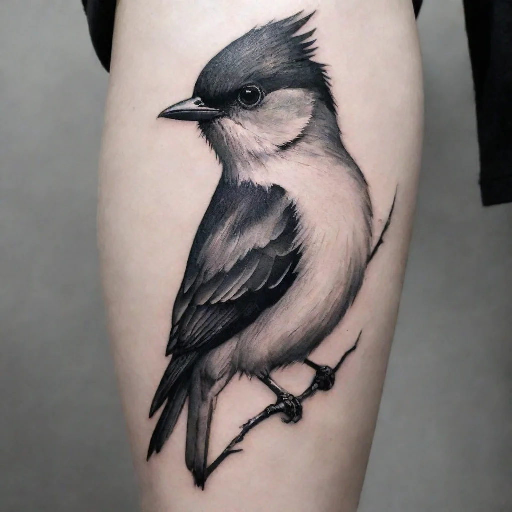  amazing fine line black and white tattoo bird awesome portrait 2