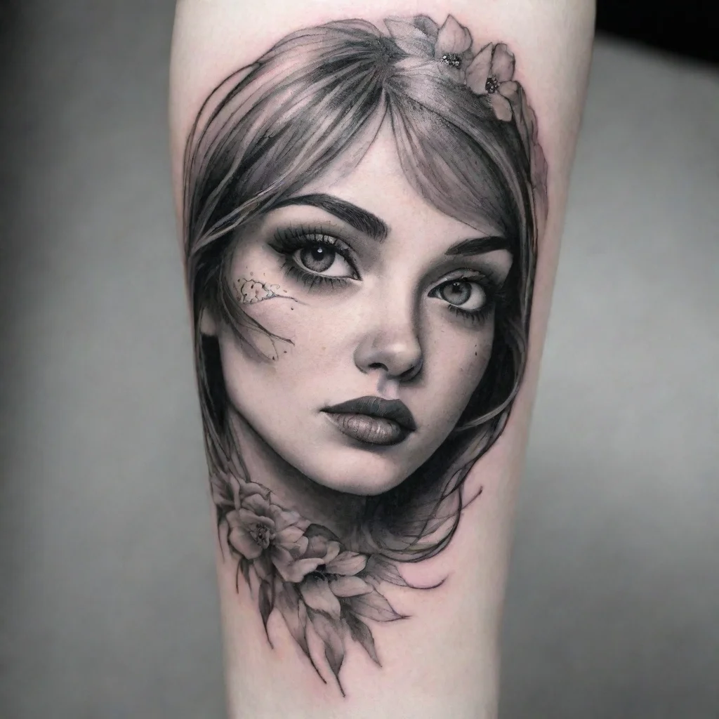 amazing fine line black and white tattoo covers awesome portrait 2