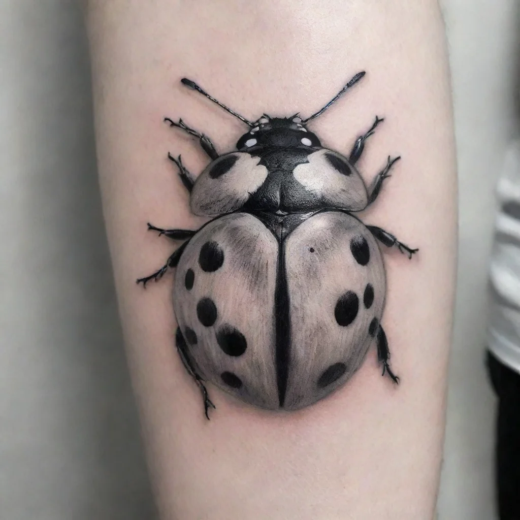  amazing fine line black and white tattoo ladybug awesome portrait 2