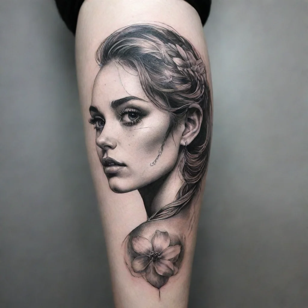  amazing fine line black and white tattoo masterpiece awesome portrait 2