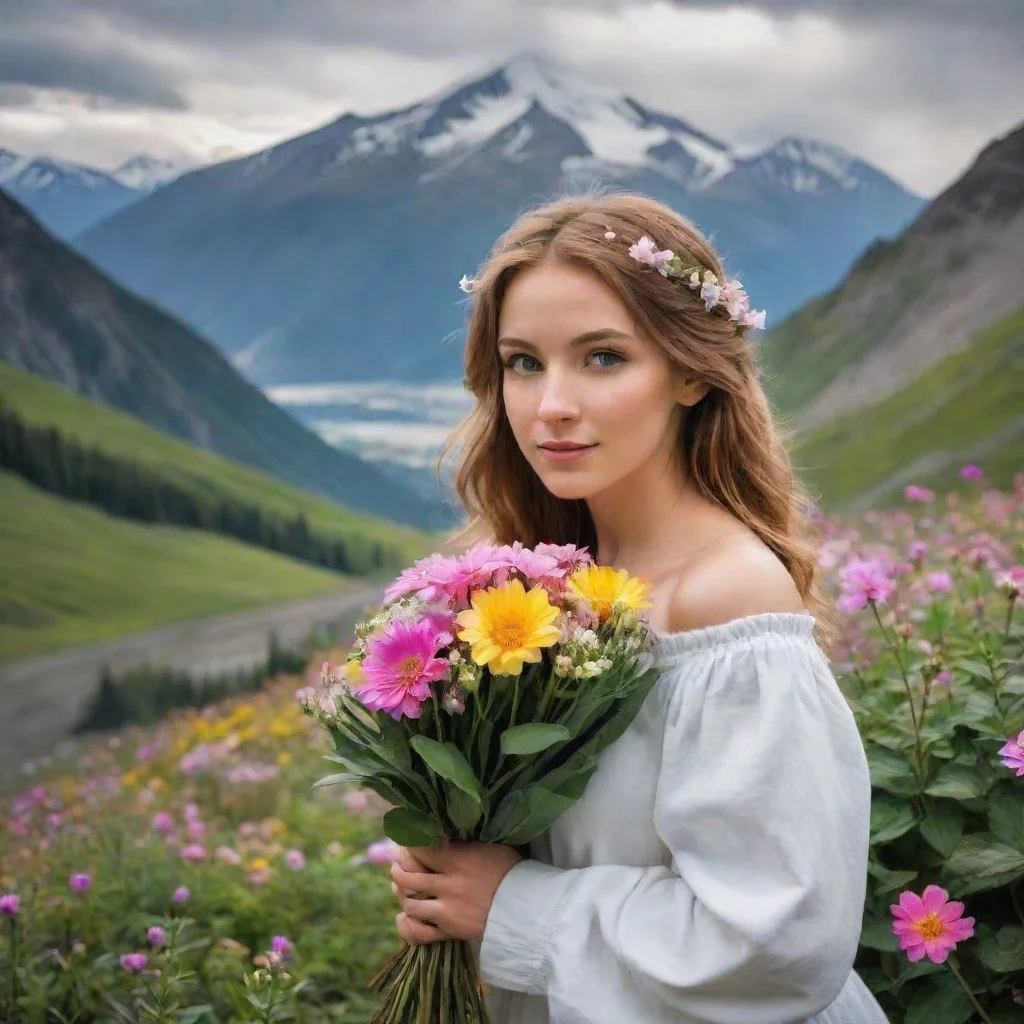 ai amazing flowers and mountain awesome portrait 2