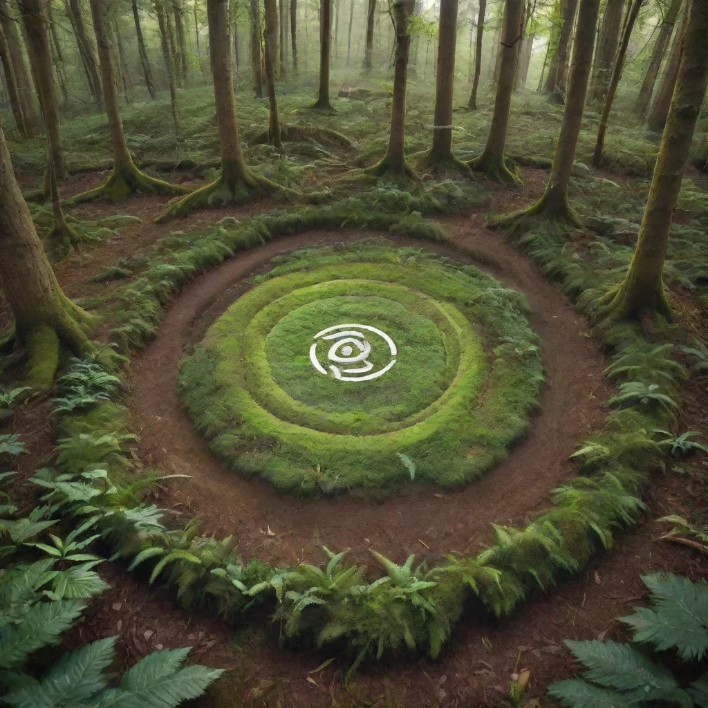 ai amazing forest floor with path in the middle with room for a circular logo in the middle 3360 x 840 in jpg format awesom
