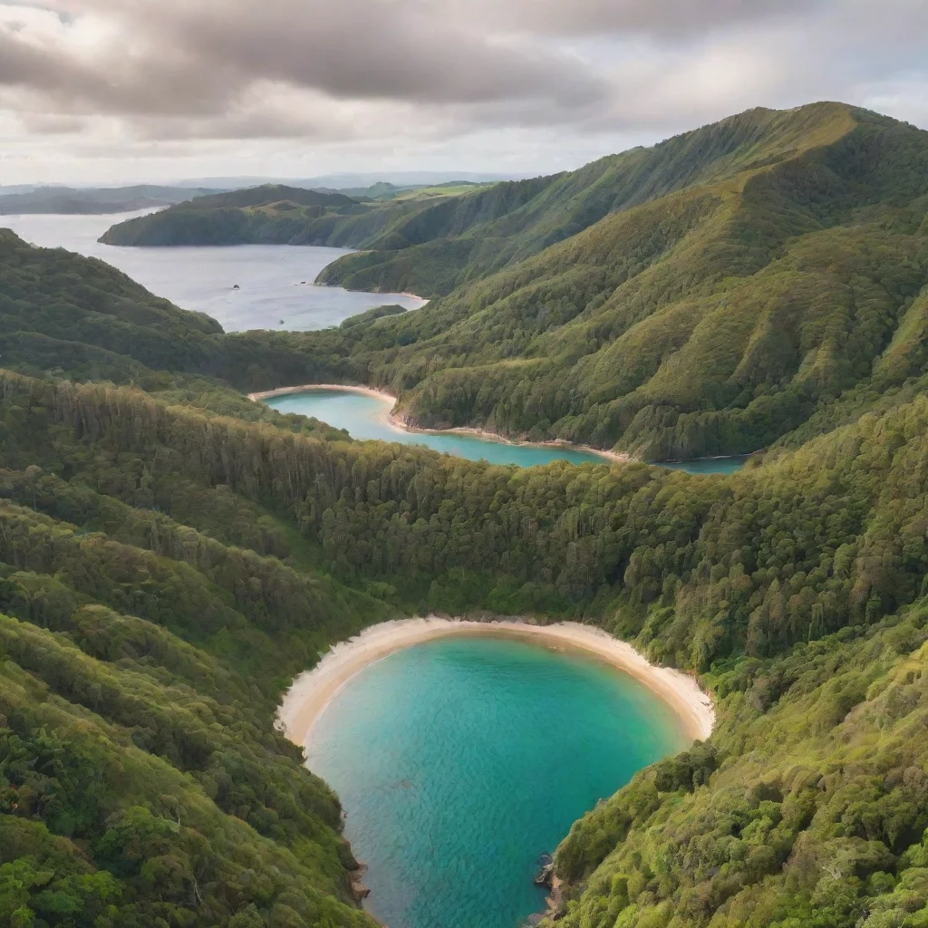 ai amazing forests rolling hills on shore pitureque bay of islands awesome portrait 2 wide