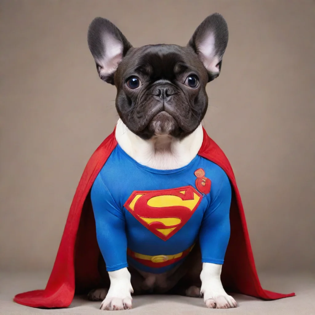 ai amazing french bulldog with a superman costume awesome portrait 2 wide