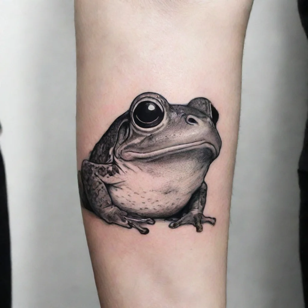 ai amazing frog minimalistic fine line black and white tattoo awesome portrait 2