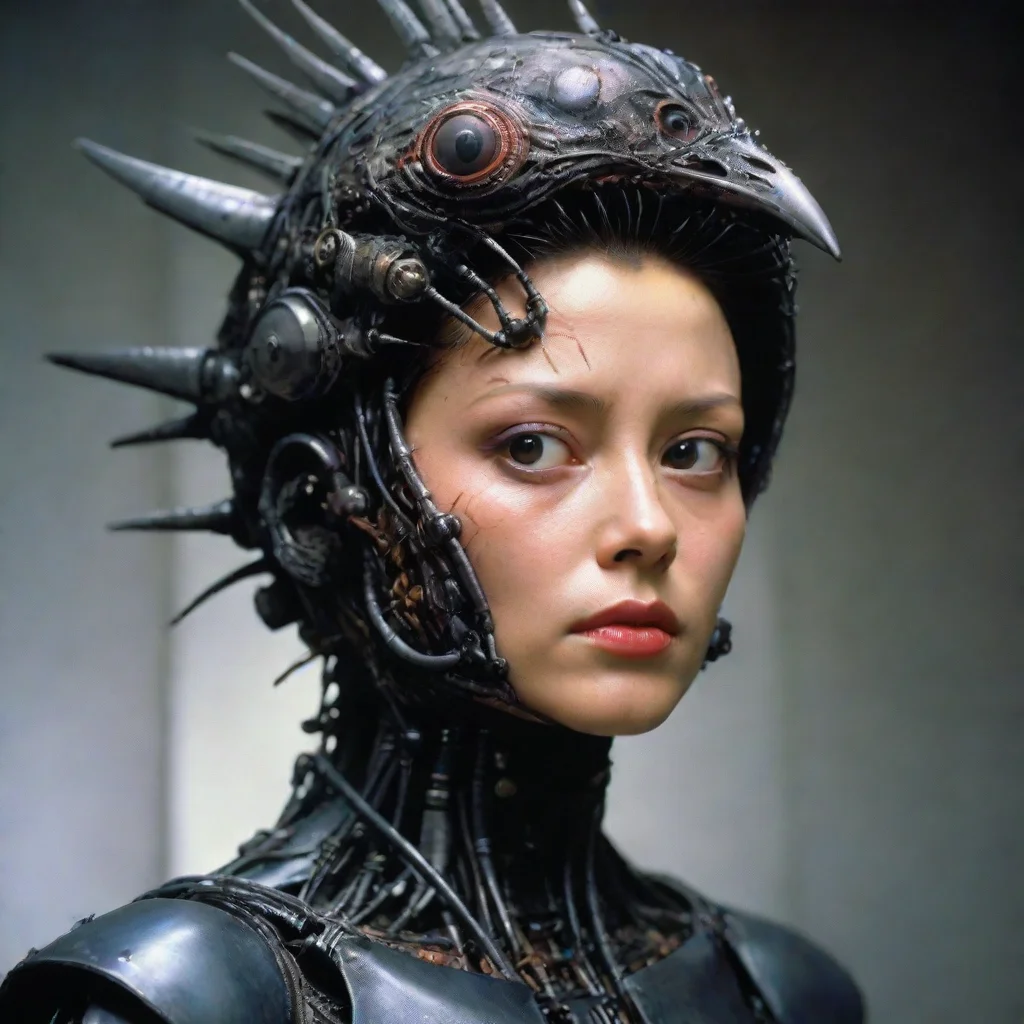  amazing from movie event horizon 1997 from movie tetsuo 1989 from movie virus 1999 woman wearing bird head made of machi