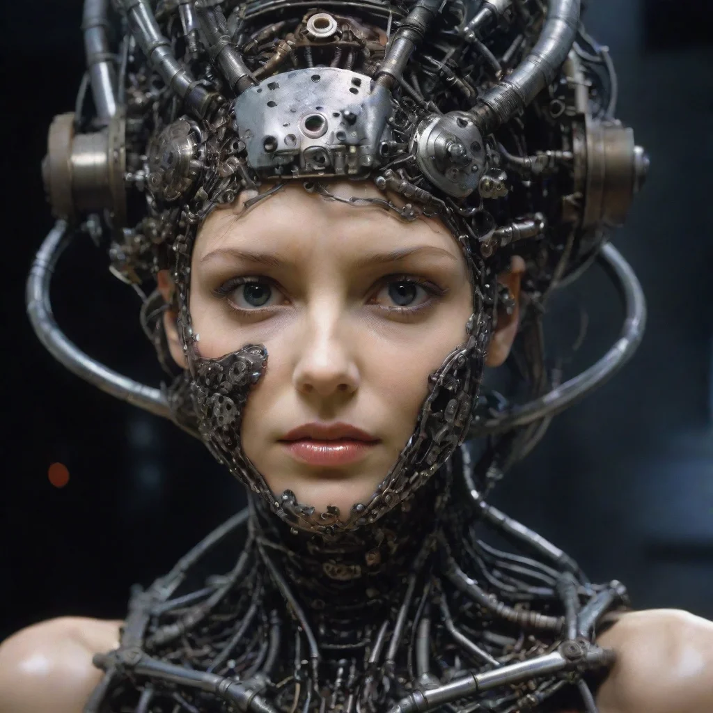 ai amazing from movie event horizon 1997 from movie virus 1999 womans made of machine parts hyper reali awesome portrait 2