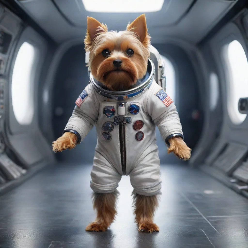  amazing full body standing on two foot yorkshire terrier astronaut 3d render unreal engine hyper realistic trending arts