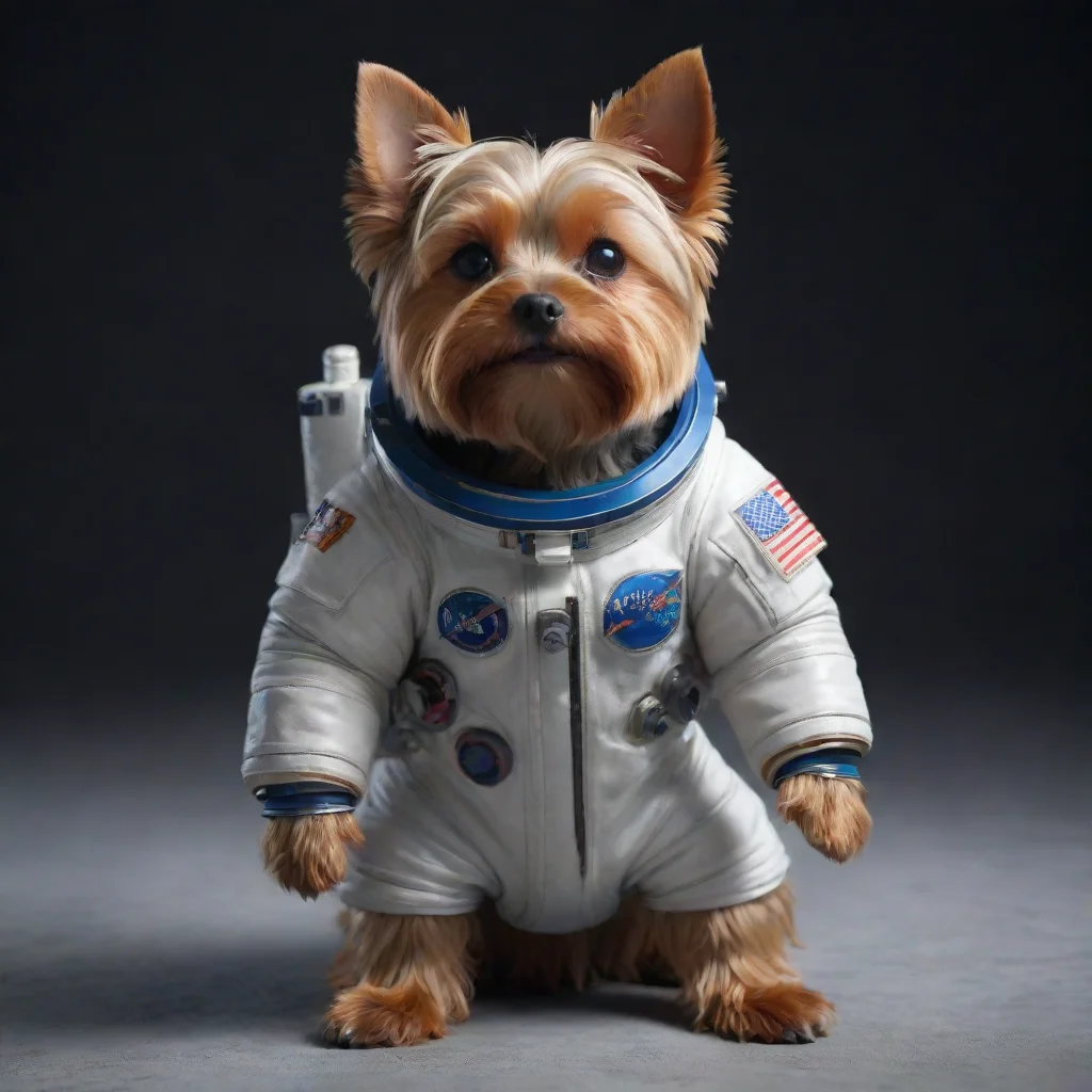  amazing full body yorkshire terrier astronaut 3d render unreal engine hyper realistic trending artstation awesome portra