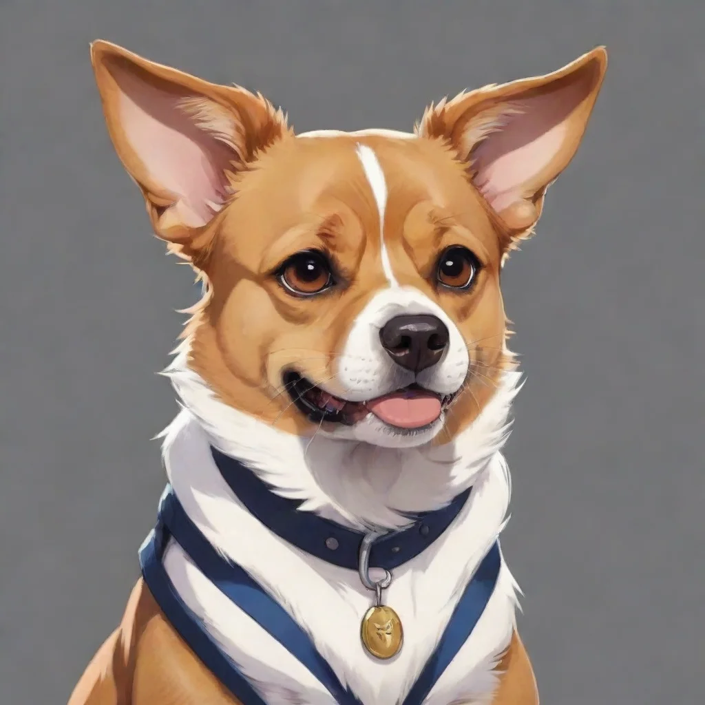  amazing funny but very strong dog anime style awesome portrait 2