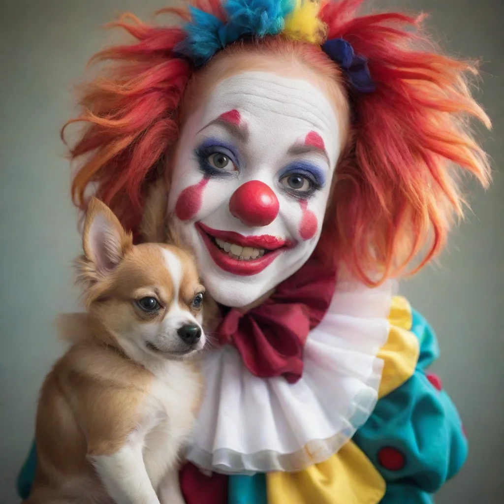 ai amazing furry dog clown girl awesome portrait 2