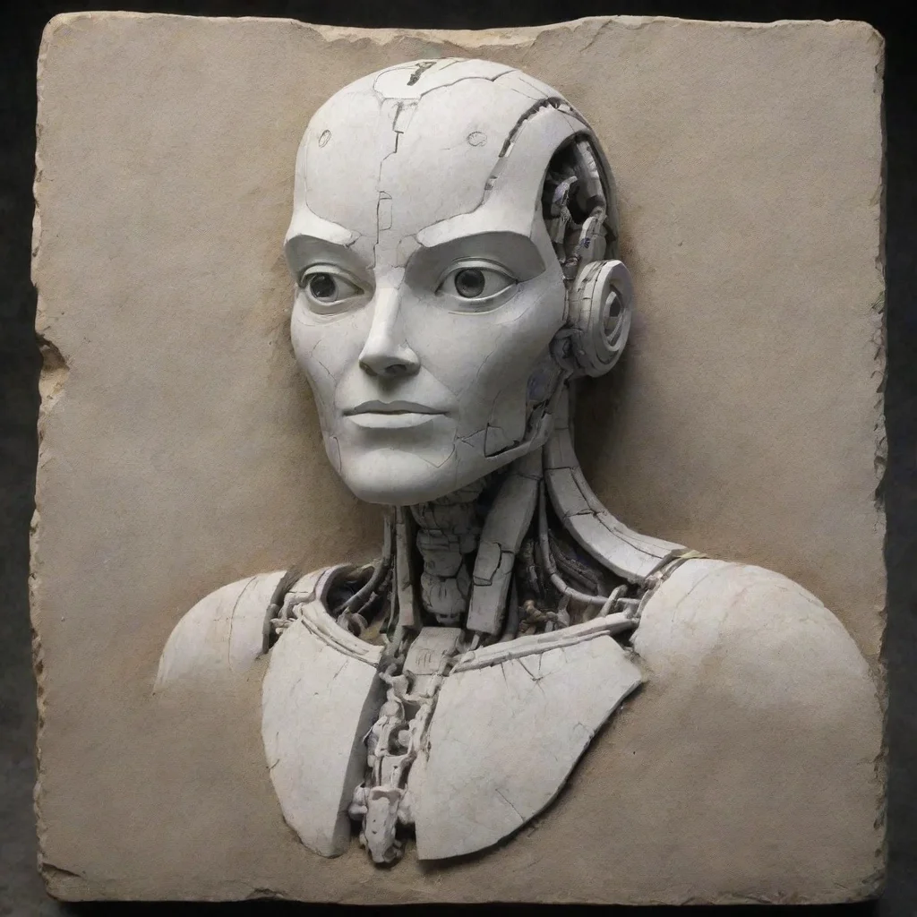 ai amazing future robot carvingboniaanname into stone awesome portrait 2