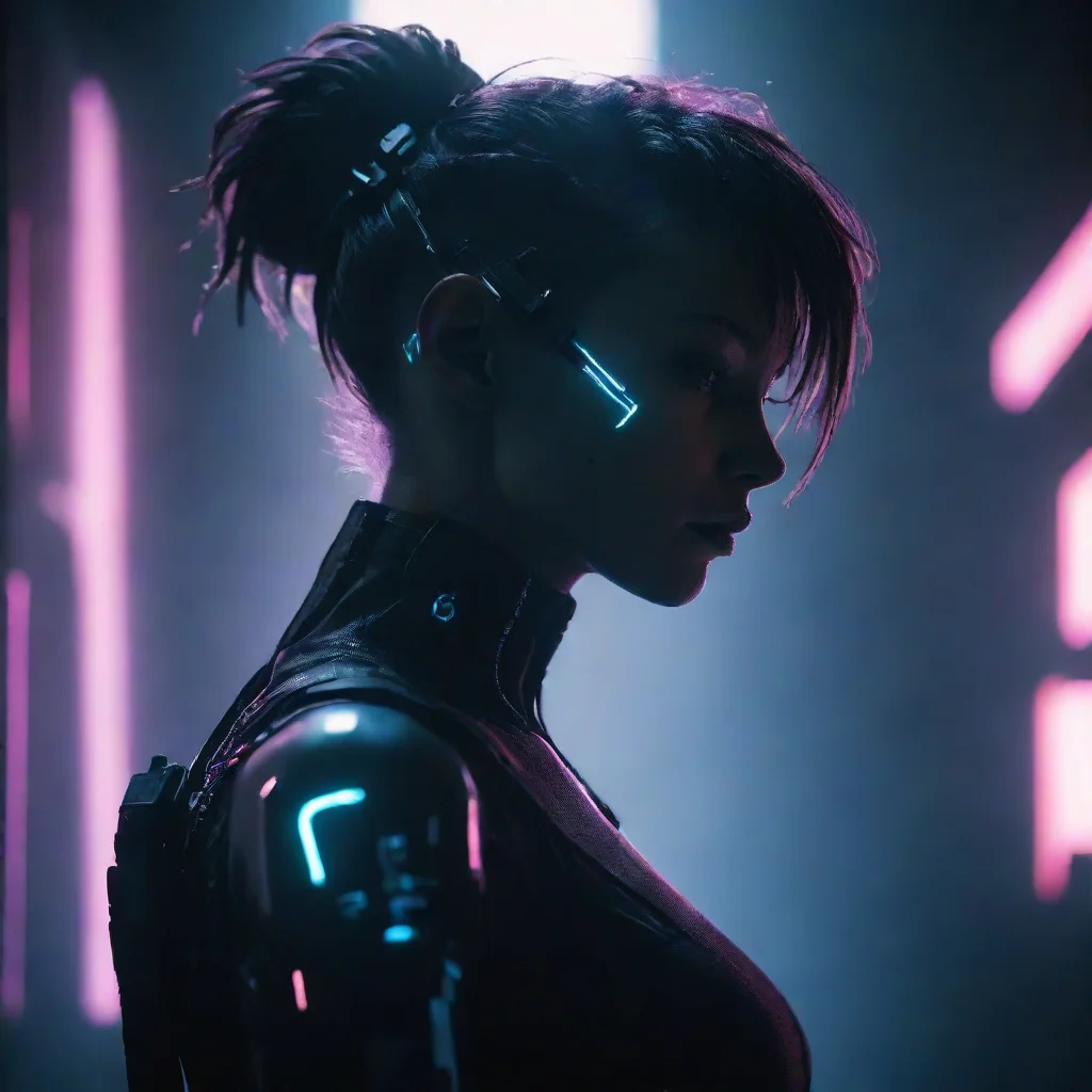  amazing futuristic backlit silhouette of person cyberpunk character dramatic lighting cinematic lighting hyper maximilis