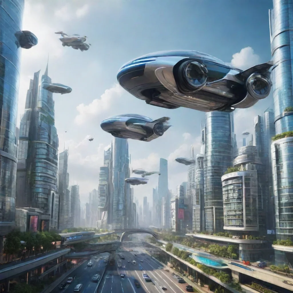 amazing futuristic city with flying cars awesome portrait 2