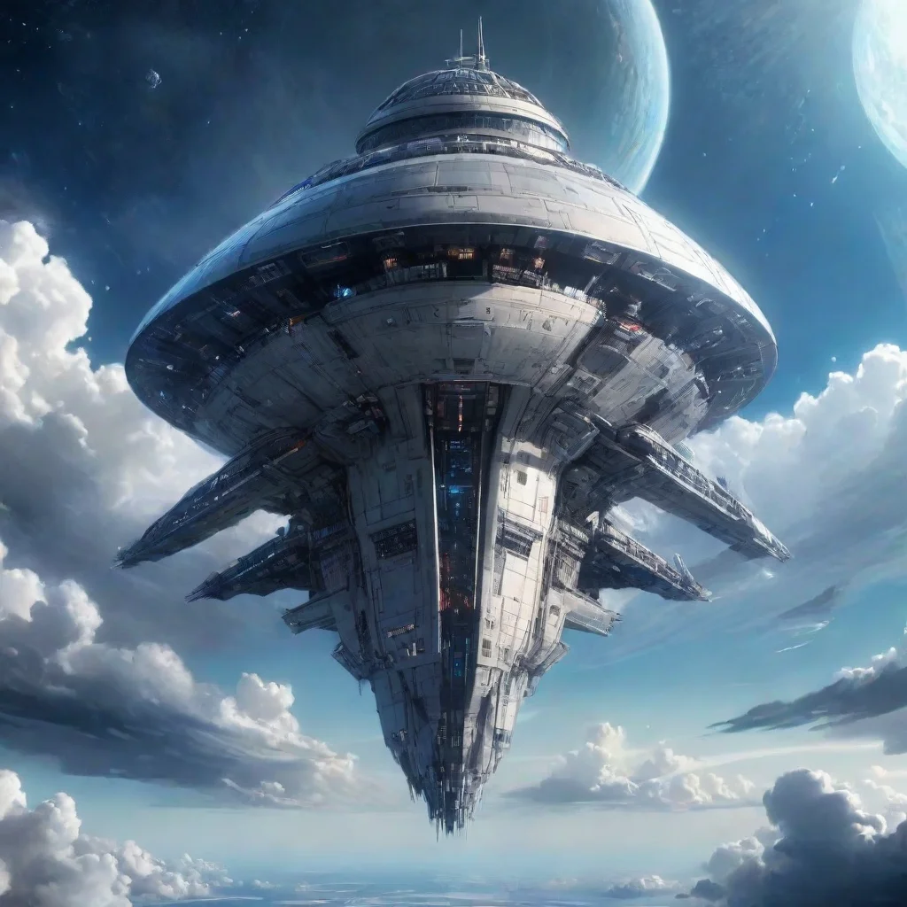  amazing futuristic space ship in the sky in the style of manga awesome portrait 2 tall