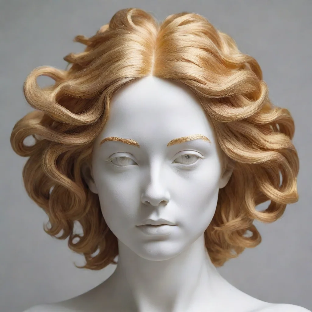 ai amazing generated portraits of a white sculpture with golden hair awesome portrait 2