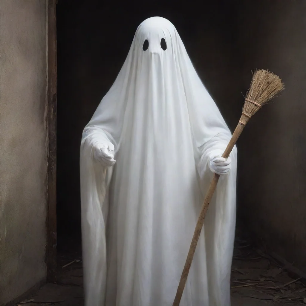 ai amazing ghost with broom stick awesome portrait 2