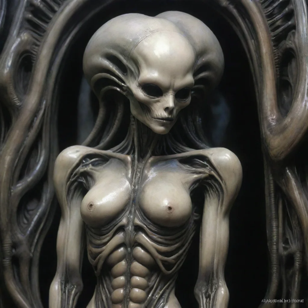 ai amazing giger alien standing tall discolored paleskin awesome portrait 2