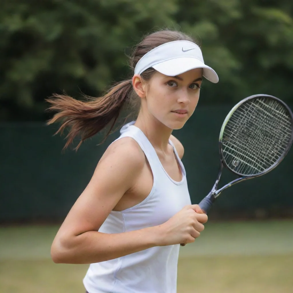 amazing girl play tennis awesome portrait 2