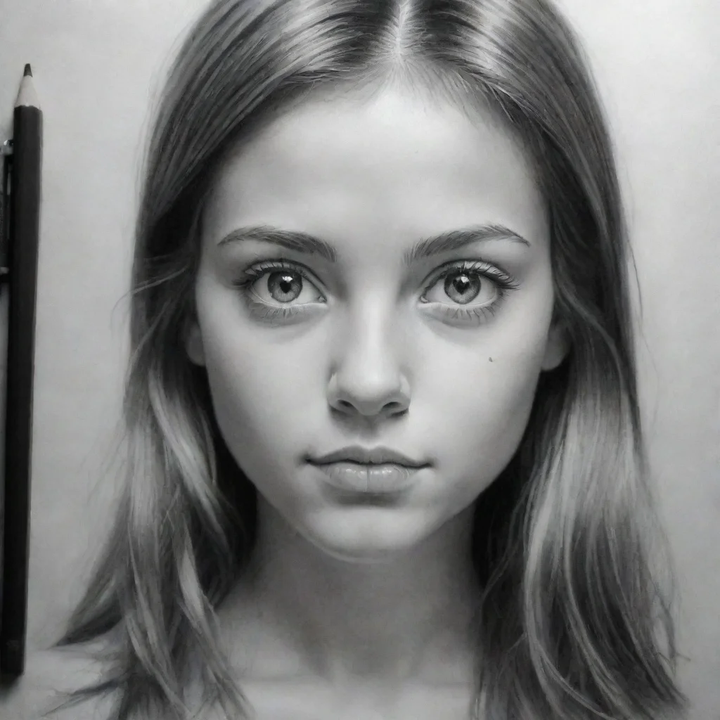 ai amazing girl realistic pencil drawingawesome portrait 2