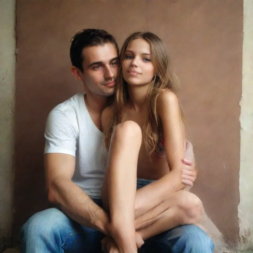ai amazing girl sitting on a man s lap awesome portrait 2