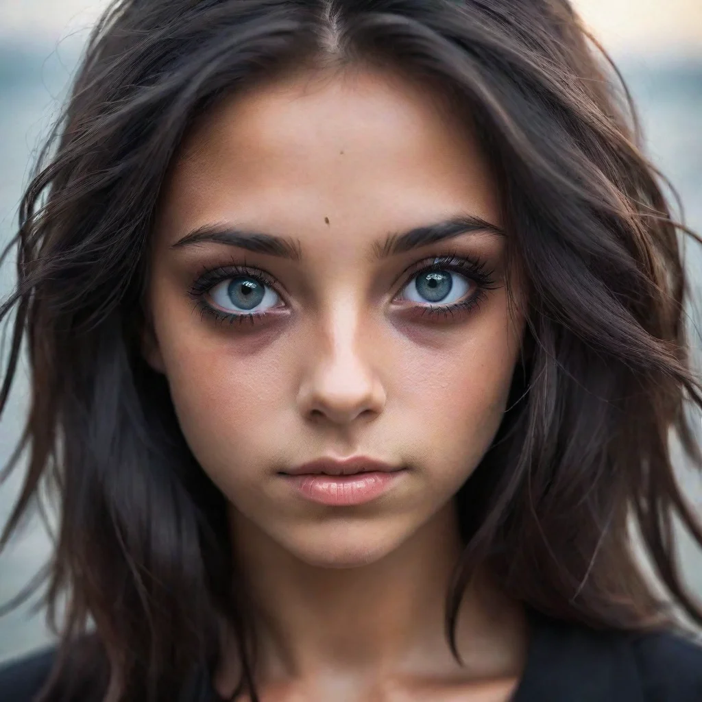 amazing girl with black shark eyes awesome portrait 2