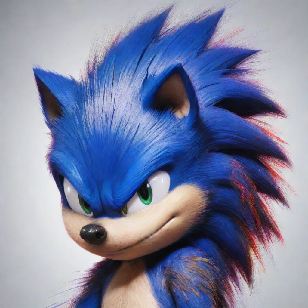 ai amazing glitch sonic hedgehog awesome portrait 2