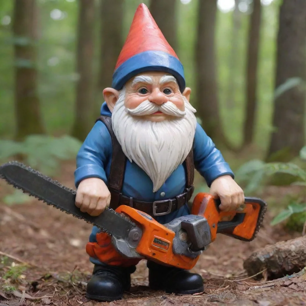 ai amazing gnome with chainsaw awesome portrait 2