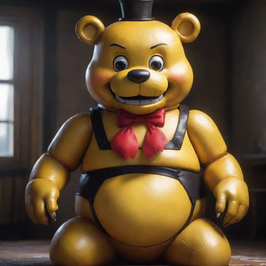 ai amazing golden freddy with a big inflated belly awesome portrait 2