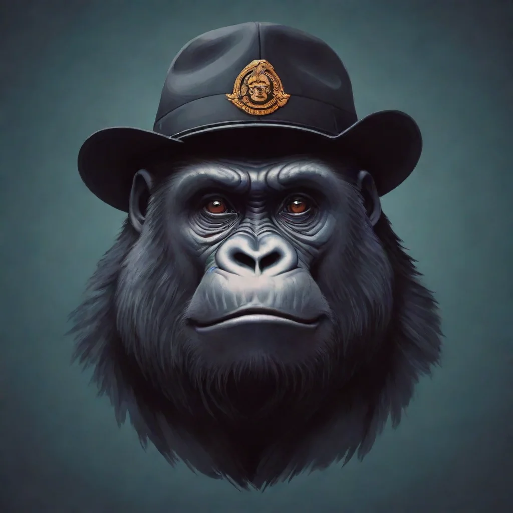 ai amazing gorilla logo with a hat awesome portrait 2
