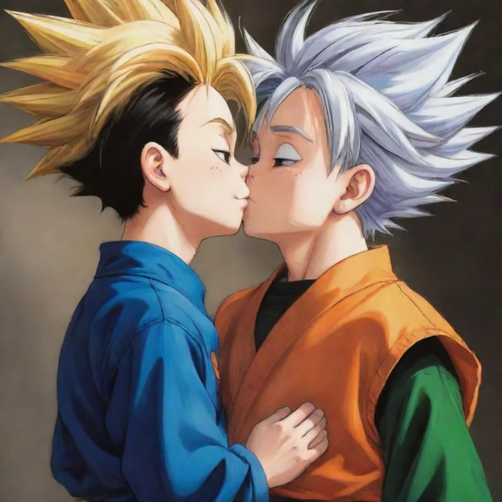  amazing goten and trunks anime dbz kissing awesome portrait 2