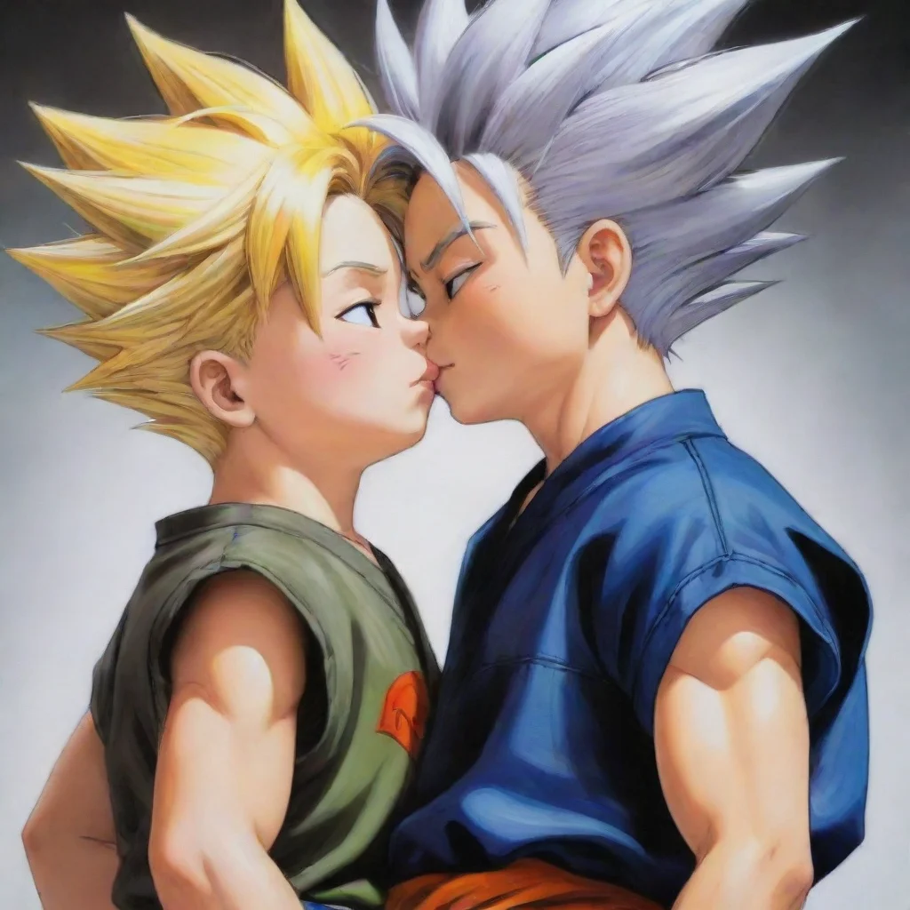 ai amazing goten and trunks kissing awesome portrait 2