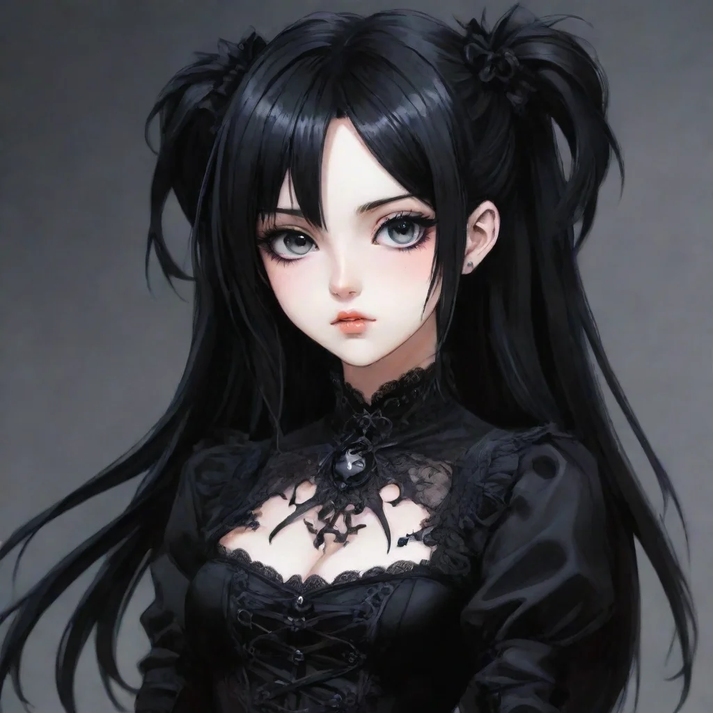 ai amazing goth anime girl awesome portrait 2