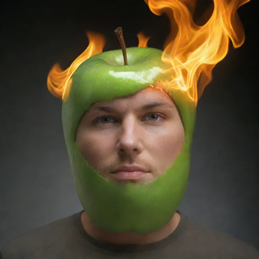 amazing green apple fire awesome portrait 2