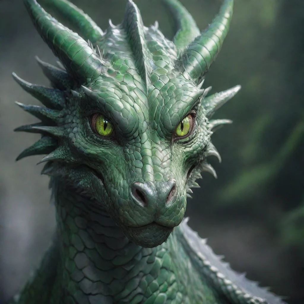 ai amazing green eyes gray dragon awesome portrait 2