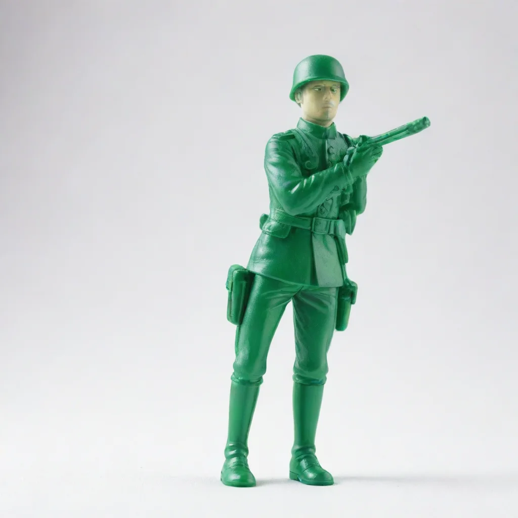 ai amazing green toy soldier army man white background toy diffuse light full picture clean toy product awesome portrait 2