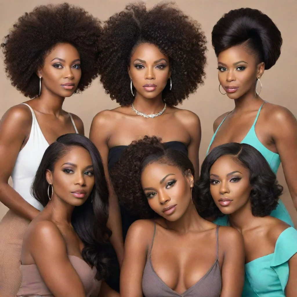 ai amazing group of glamorus black women awesome portrait 2