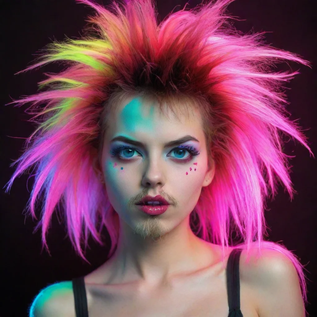 ai amazing hairy cherry neon punk awesome portrait 2