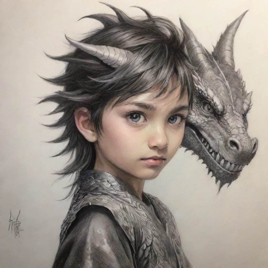 ai amazing half dragon kid drawingawesome portrait 2