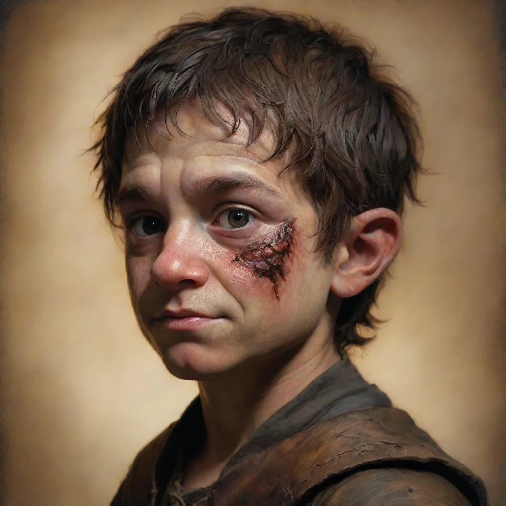 ai amazing halfling portrait of a male characterwith half of his face burnt awesome portrait 2