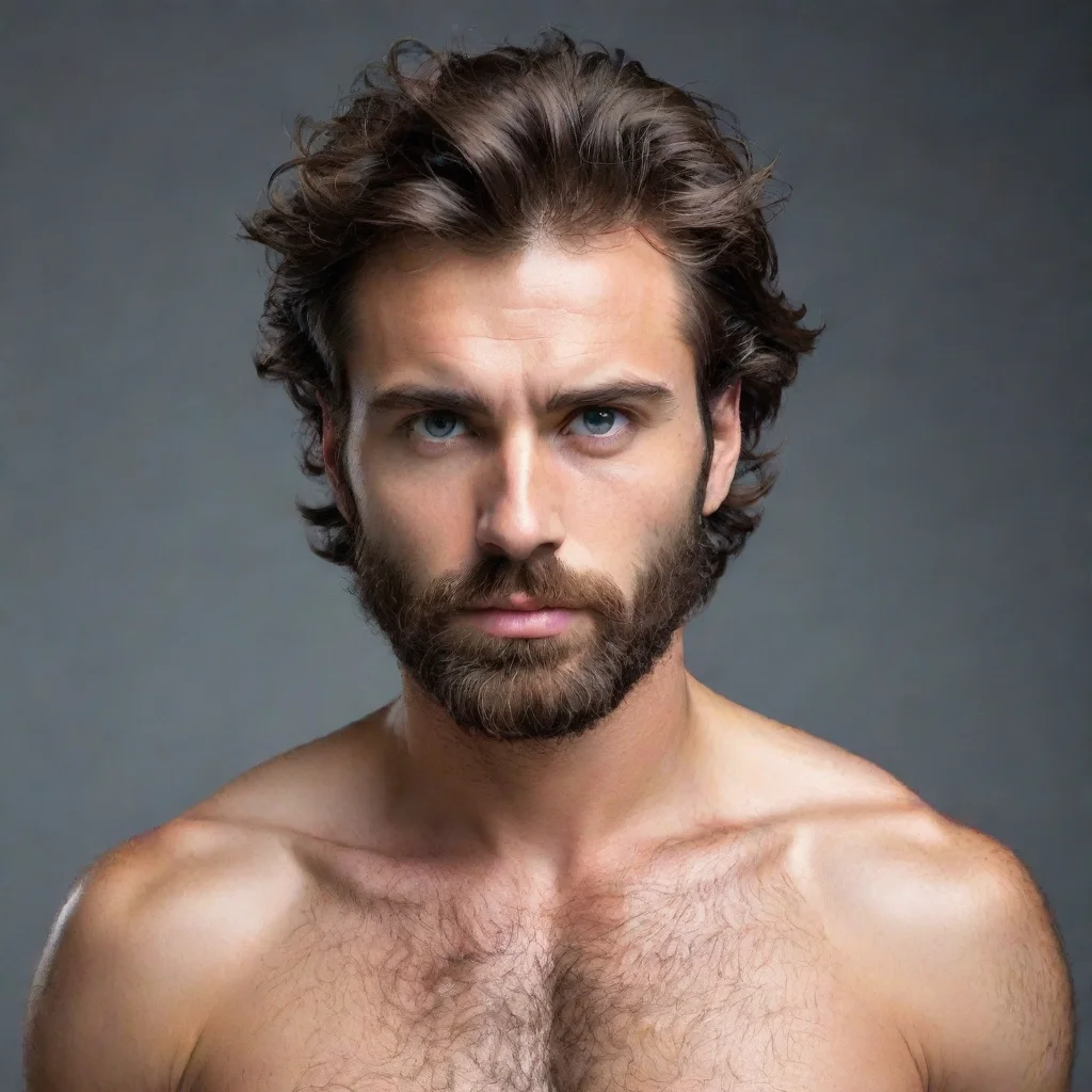 ai amazing handsome man hairy chest awesome portrait 2