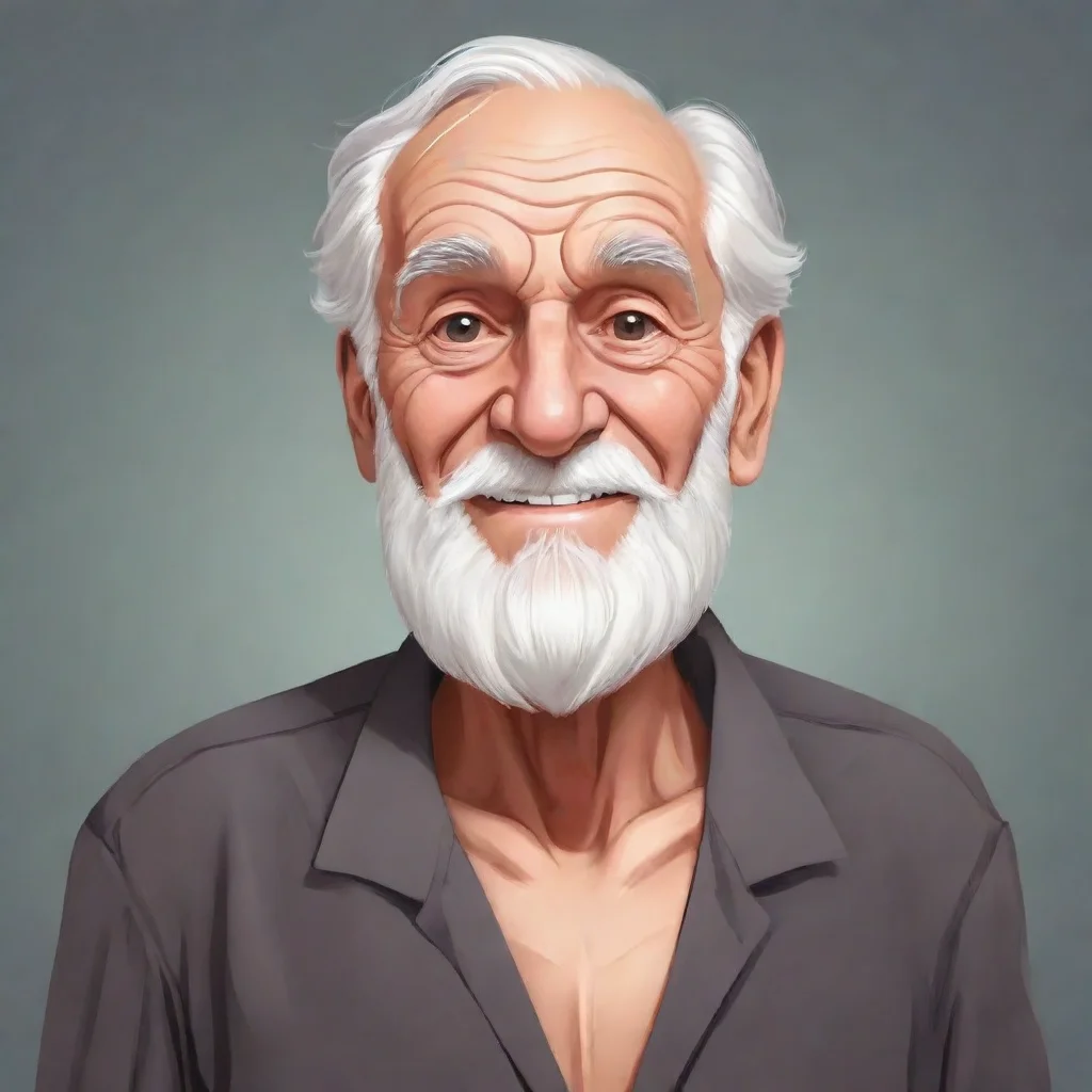 ai amazing happy and strong old man vector illustration awesome portrait 2 tall