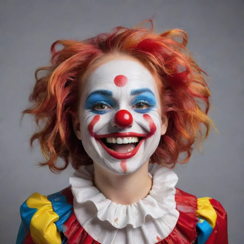 amazing happy clown girl pie in the face awesome portrait 2