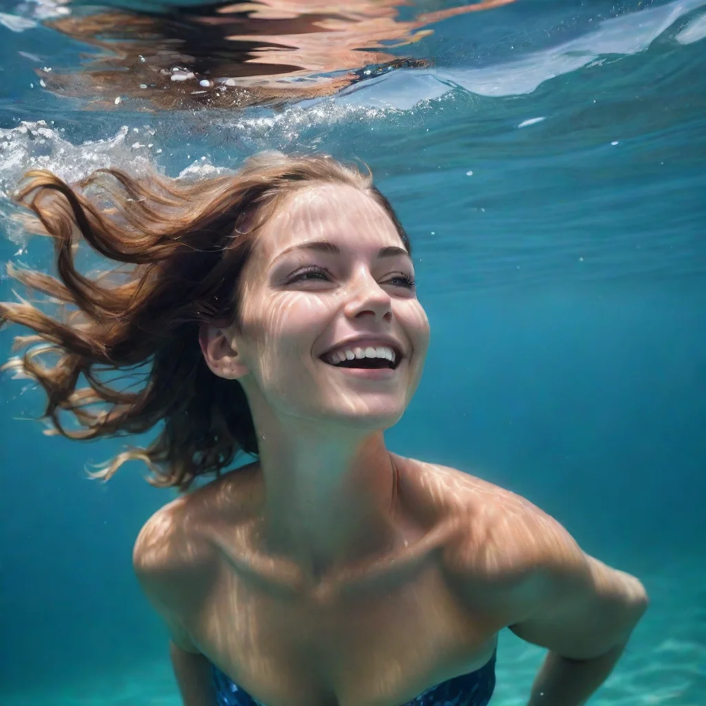 ai amazing happy free realistic ocean swimming womanawesome portrait 2