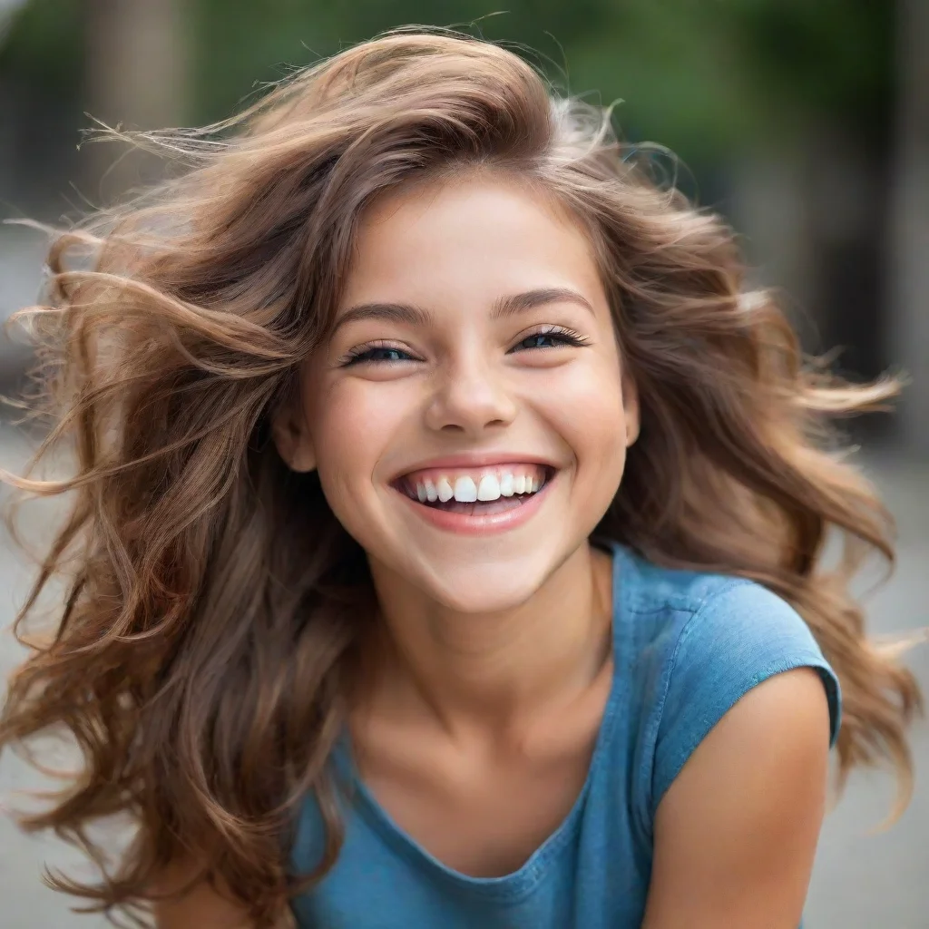 ai amazing happy girlbronze hairbig smile awesome portrait 2