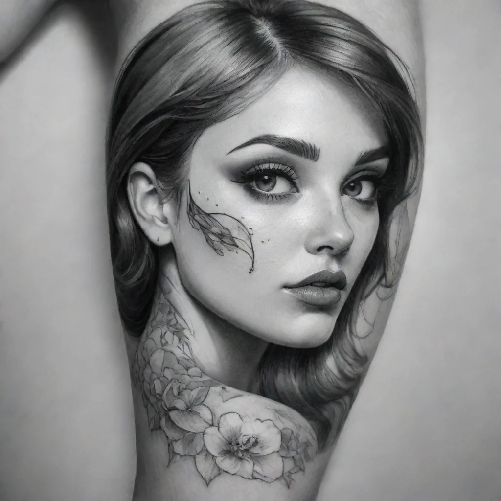 amazing her artstation fine line black and white tattoo awesome portrait 2