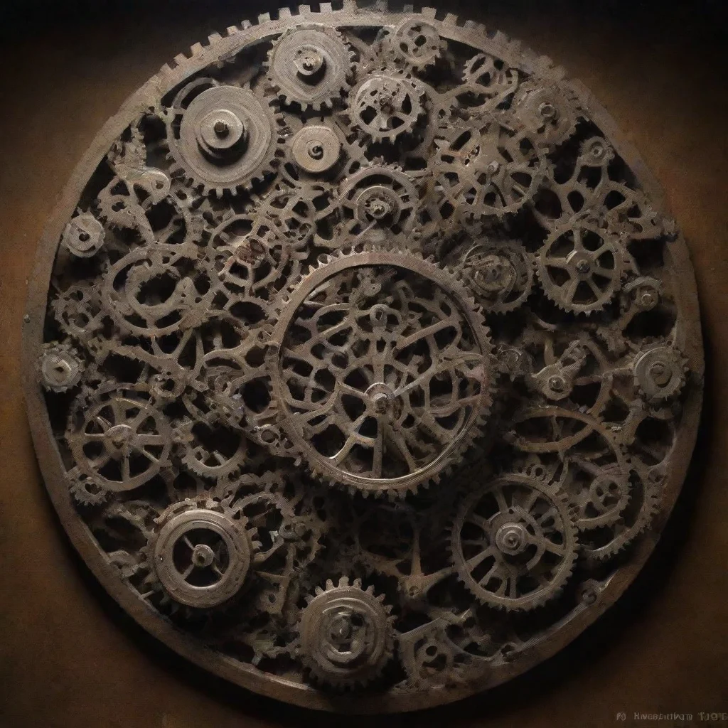 ai amazing horrifyng being made of clock gears onlyworking moving gearsawesome portrait 2