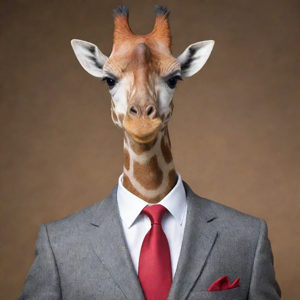 ai amazing how does a giraffe look like when it wears a suitawesome portrait 2