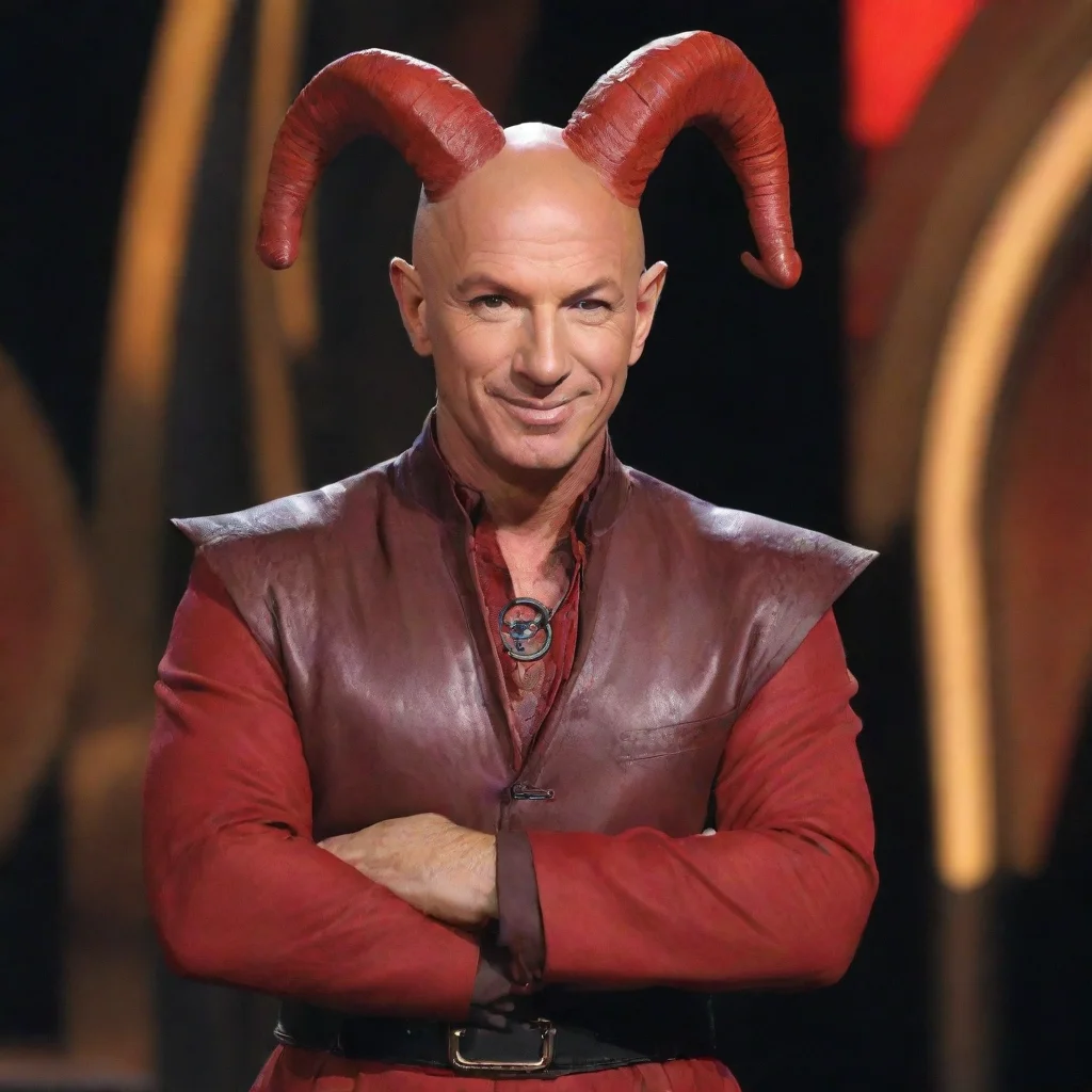 ai amazing howie mandel as a red skinned tiefling from dungeons and dragons on the set of deal or no deal awesome portrait 